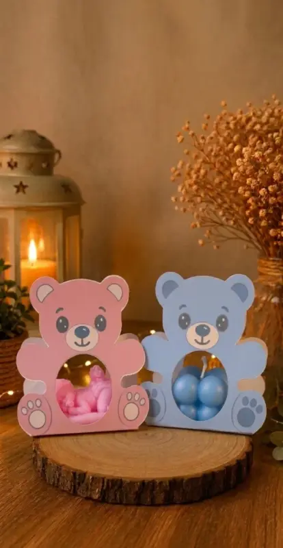 Ayıcık Bubble Mum ile Baby Shower ve Bebek Mevlidi Hediyeliği Hazırlamak - Veladelia