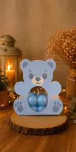 Ayıcık Bubble Mum | Baby Shower Hediyeliği | El Yapımı Bebek Mum - Görsel 3
