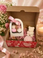 Örgü Mum Çantalı Set | Özel Hediye Sunumu | Çiçek Aranjmanlı Mum - Görsel 2