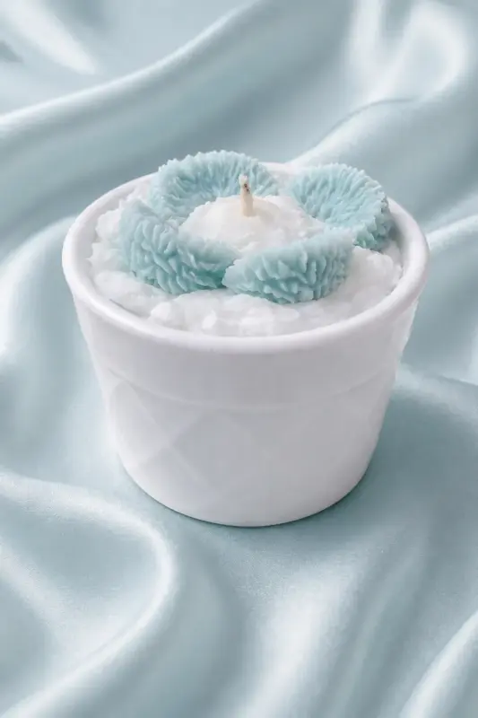 Yaz sofrası için limon dilimli cupcake dekoratif mum